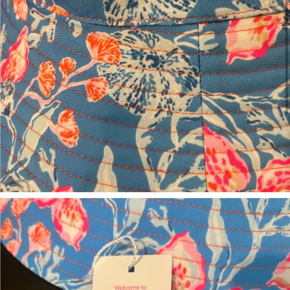 Lilly Pulitzer Blue and Pink Floral Bucket Hat - Picture 4 of 7